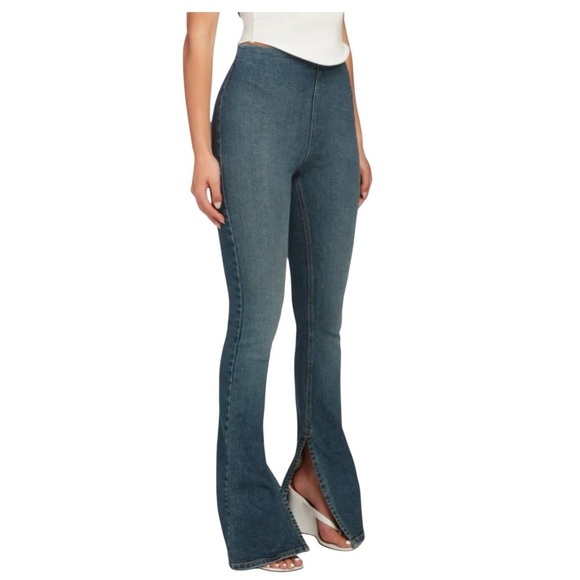 EB DEMIM Split Hem Jegging size 6/8/Medium with side zipper NWT Tommy wash - Picture 2 of 14